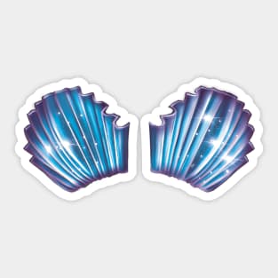 Shell mermaid bra (violet blue) Sticker